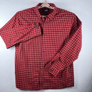 Alaskan Hardgear Duluth Trading Co Mens XL Tall Red Black Buffalo Check Shirt